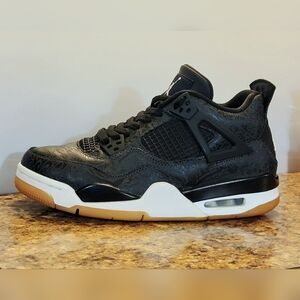 Air Jordan 4 Retro (GS) 'Laser' CI2970-001 Size 6.5Y Black White Gum